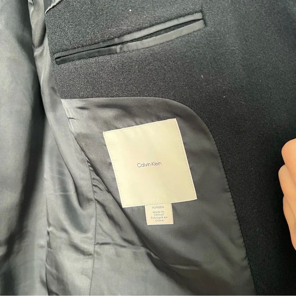 Calvin Klein Men's Black Overcoat Top Coat
